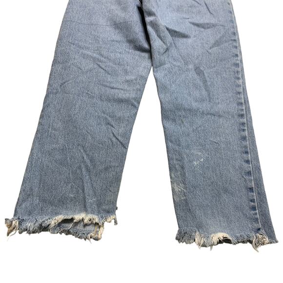 Faded Glory Vintage Original Light Wash Raw Hem Straight Leg Denim Jeans - Picture 4 of 7